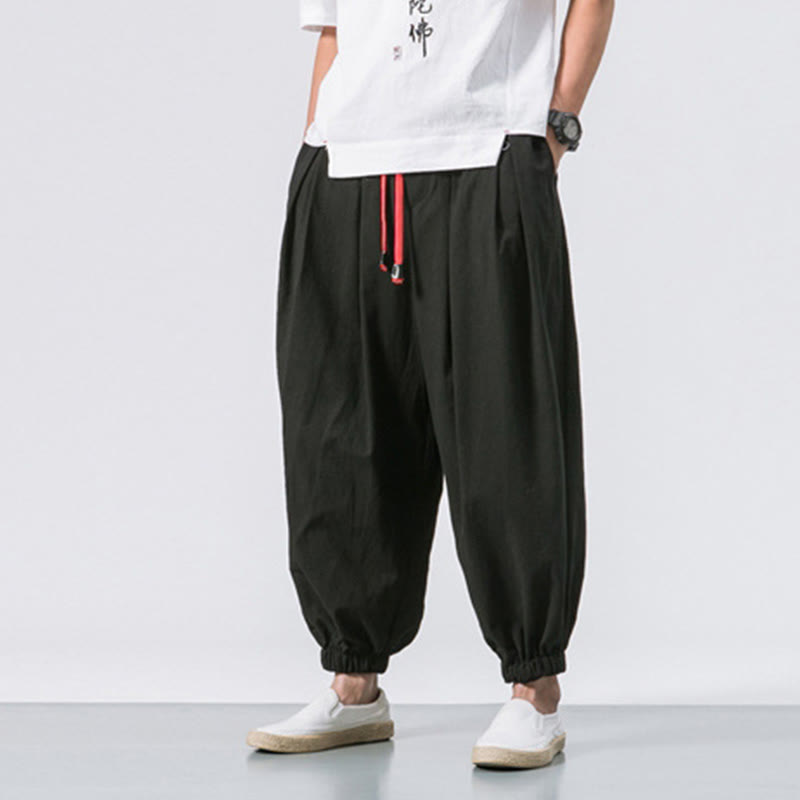 Buddha Stonesカジュアル スポーツ メンズ 無地 コットン ドローストリング パンツ ポケット付き - image 4