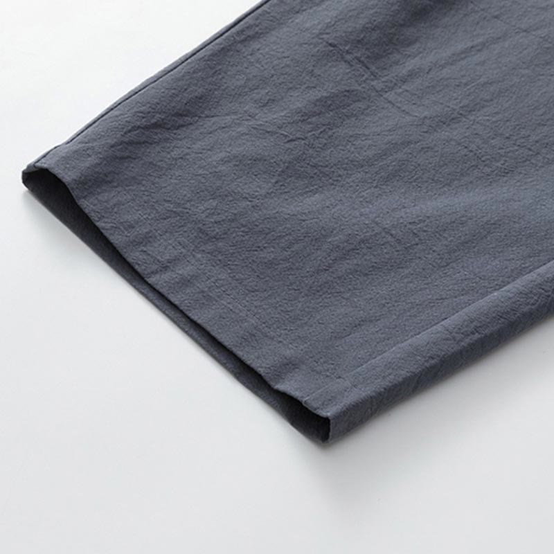 Buddha Stones夏 2点セット 無地 半袖 Tシャツ 7-8丈パンツ コットンリネン タンスーツ メンズ 瞑想用 布セット ポケット付き - image 9