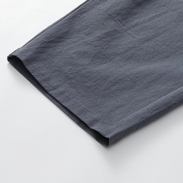 Buddha Stones夏 2点セット 無地 半袖 Tシャツ 7-8丈パンツ コットンリネン タンスーツ メンズ 瞑想用 布セット ポケット付き - image 9