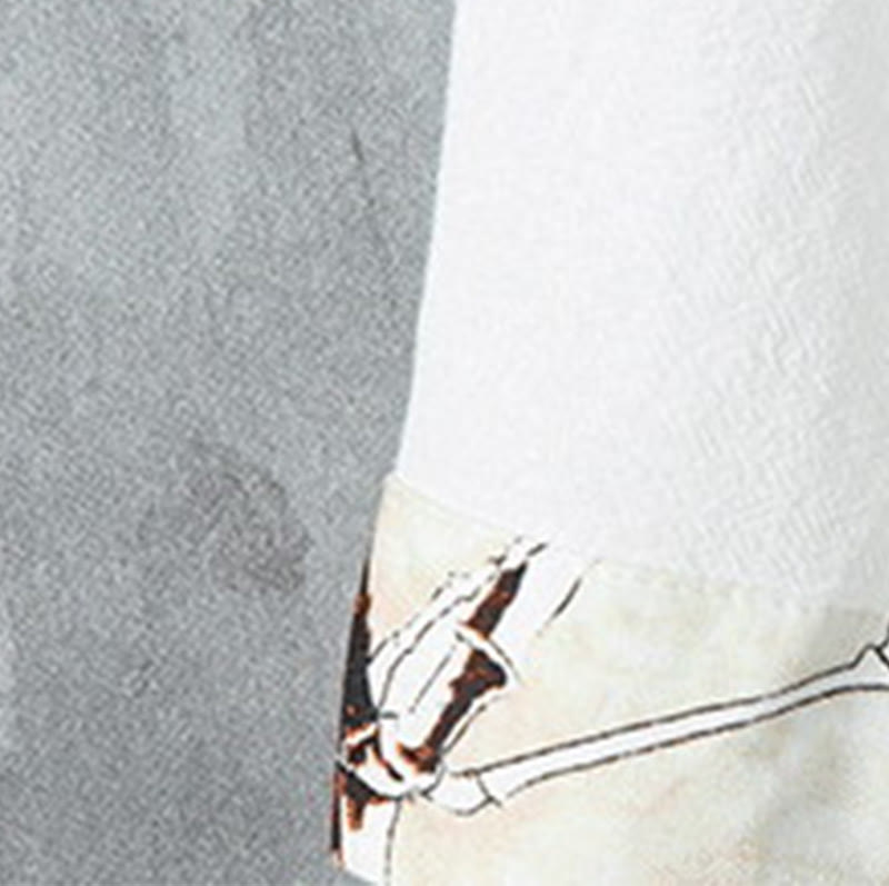 Buddha Stones夏用 カエルボタン パッチワーク 半袖デザイン コットンリネン メンズ シャツジャケット - image 8