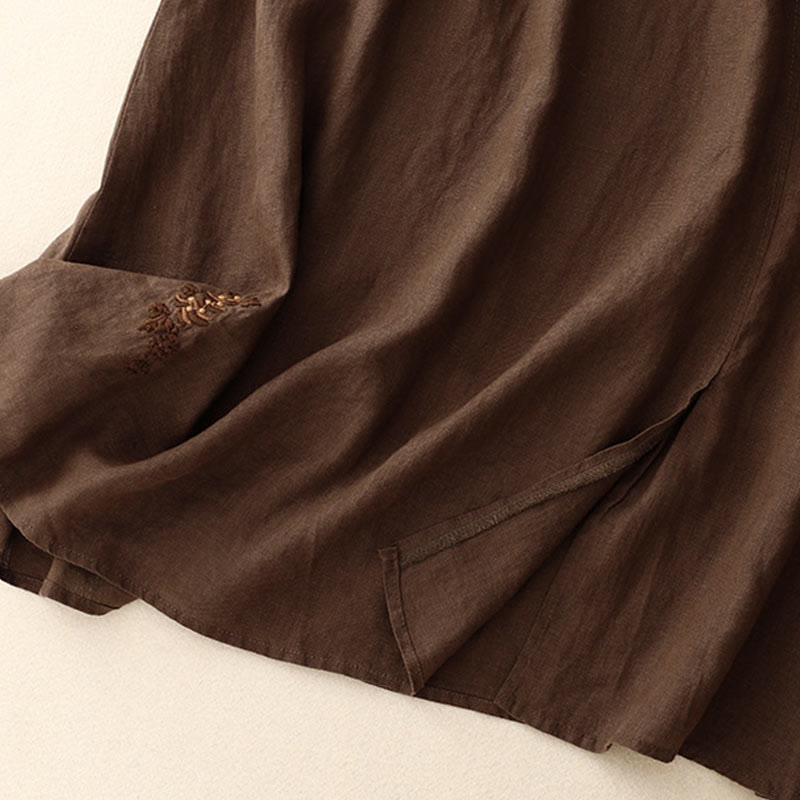 Buddha Stonesヴィンテージ 無地 刺繍 ドローストリング レディース スカート ポケット付き - image 16