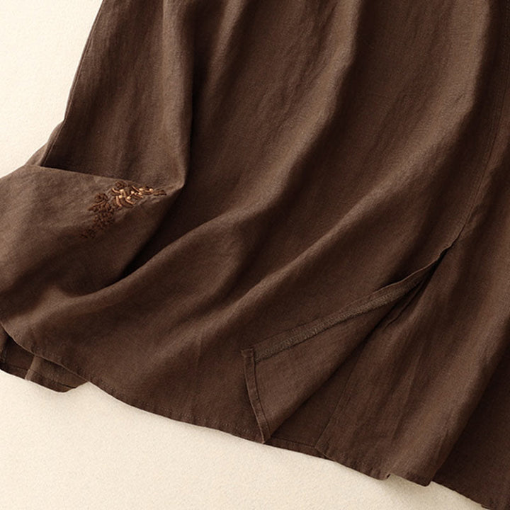 Buddha Stonesヴィンテージ 無地 刺繍 ドローストリング レディース スカート ポケット付き - image 16