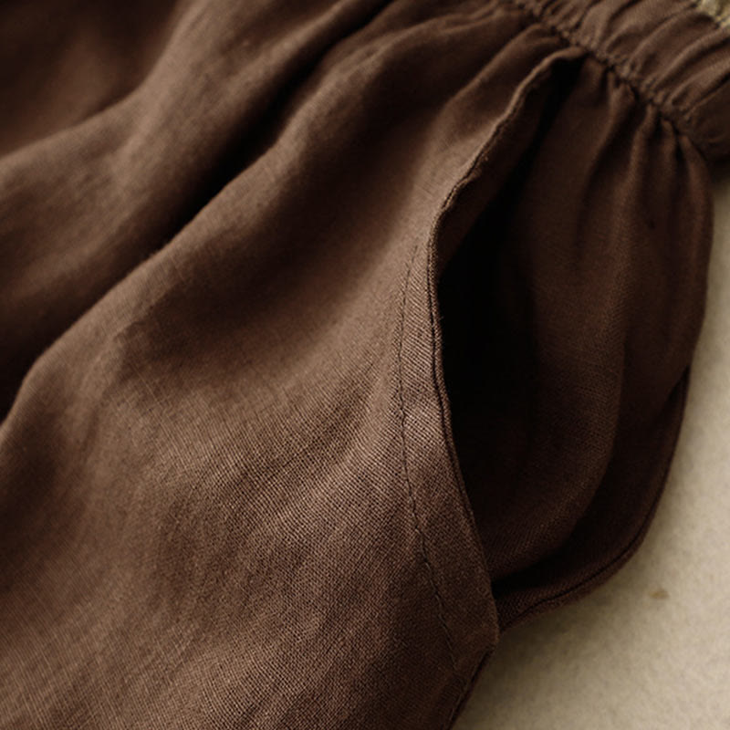 Buddha Stonesヴィンテージ 無地 刺繍 ドローストリング レディース スカート ポケット付き - image 15