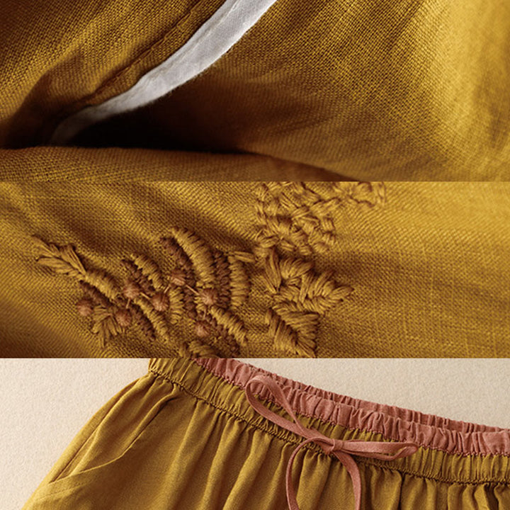 Buddha Stonesヴィンテージ 無地 刺繍 ドローストリング レディース スカート ポケット付き - image 27