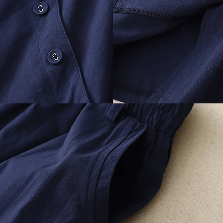 Buddha Stonesカジュアル 無地 アシンメトリー ボタンデザイン コットン レディース スカート ポケット付き - image 5