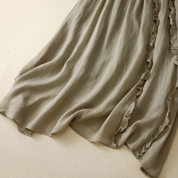 Buddha Stonesサマー 無地 フリルデザイン レディース コットンスカート - image 7