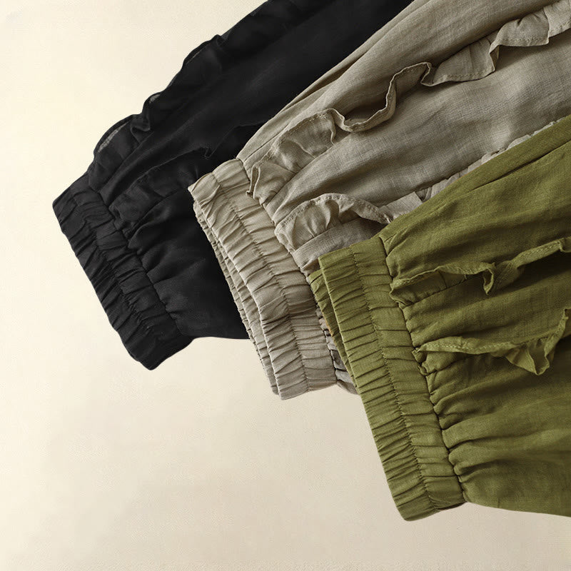 Buddha Stonesサマー 無地 フリルデザイン レディース コットンスカート - image 16