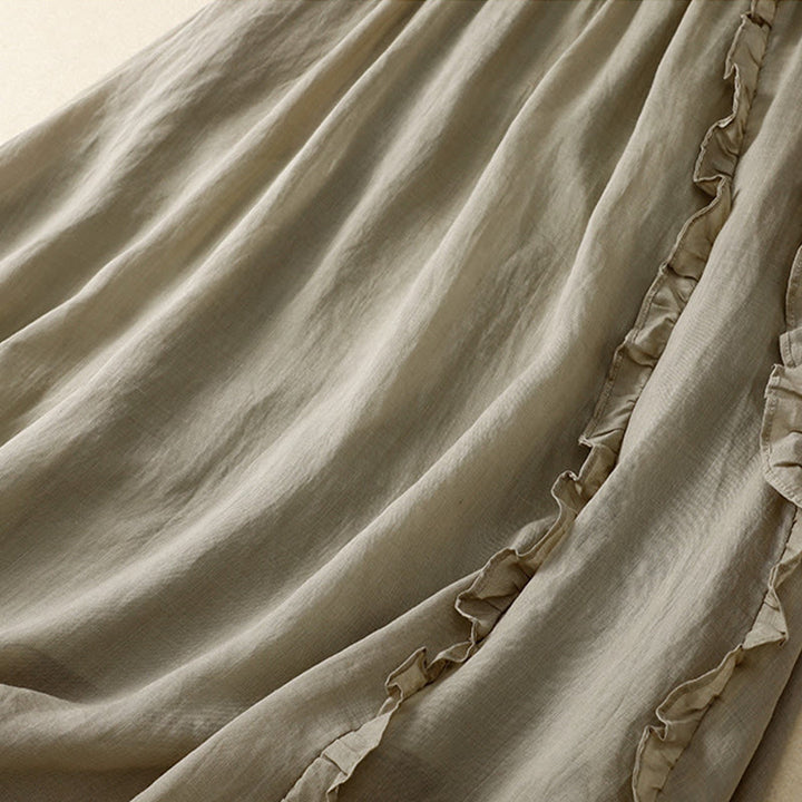 Buddha Stonesサマー 無地 フリルデザイン レディース コットンスカート - image 6