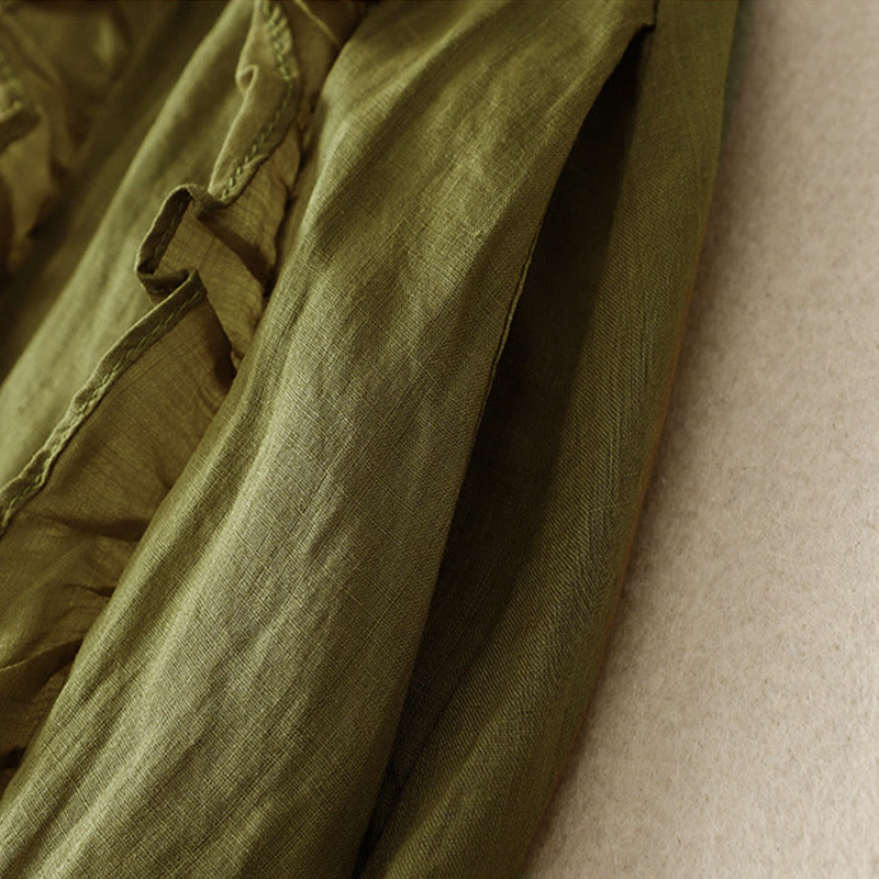 Buddha Stonesサマー 無地 フリルデザイン レディース コットンスカート - image 1