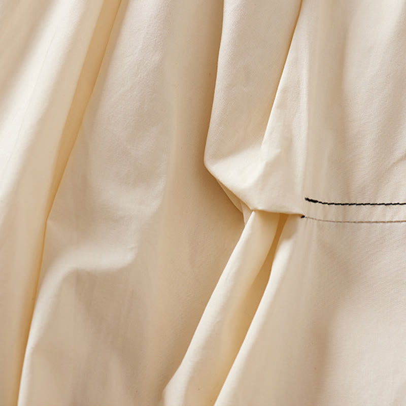 Buddha Stones夏 カジュアル 不規則デザイン レディース コットンスカート ポケット付き - image 4