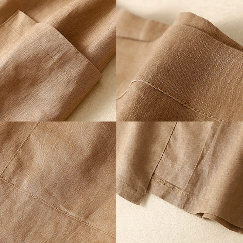 Buddha Stonesヴィンテージ サマー アシンメトリー ハイウエスト レディース コットンリネン スカート ポケット付き - image 13