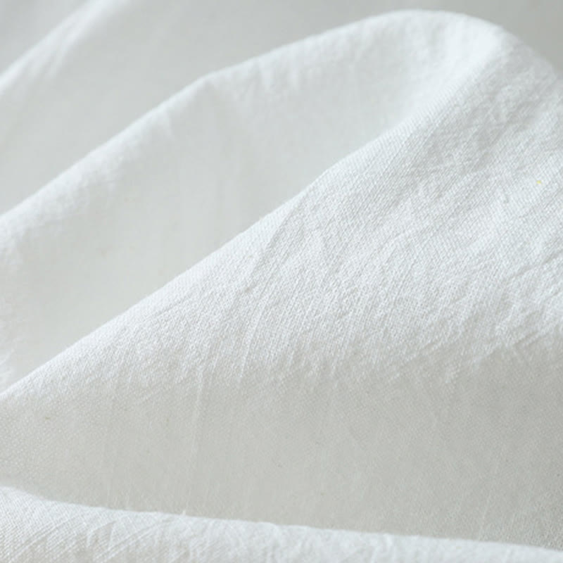 Buddha Stonesカジュアルカラーステッチ Vネック 七分袖 禅コットンリネン レディースシャツ - image 9