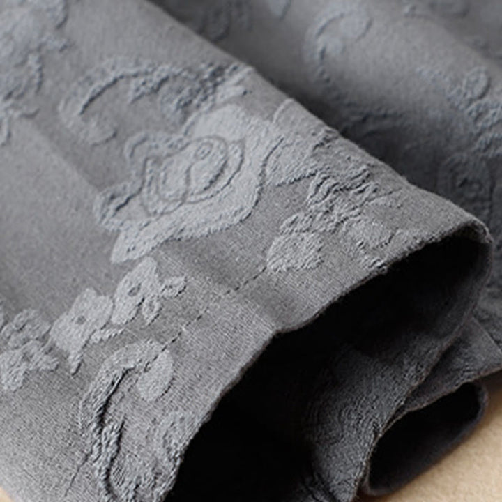 Buddha Stones刺繍の花と草のカエルボタンの長袖コットンレディースシャツ - image 26