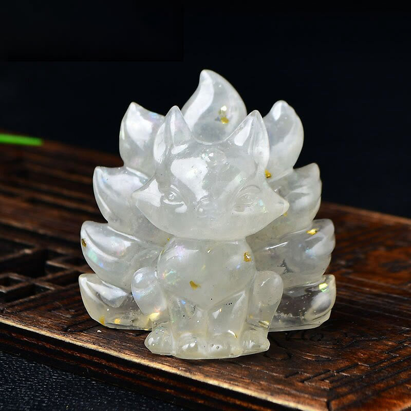 Buddha Stones天然石各種 クリスタル ストロベリークォーツ アメジスト 九尾の狐 守護 家の装飾