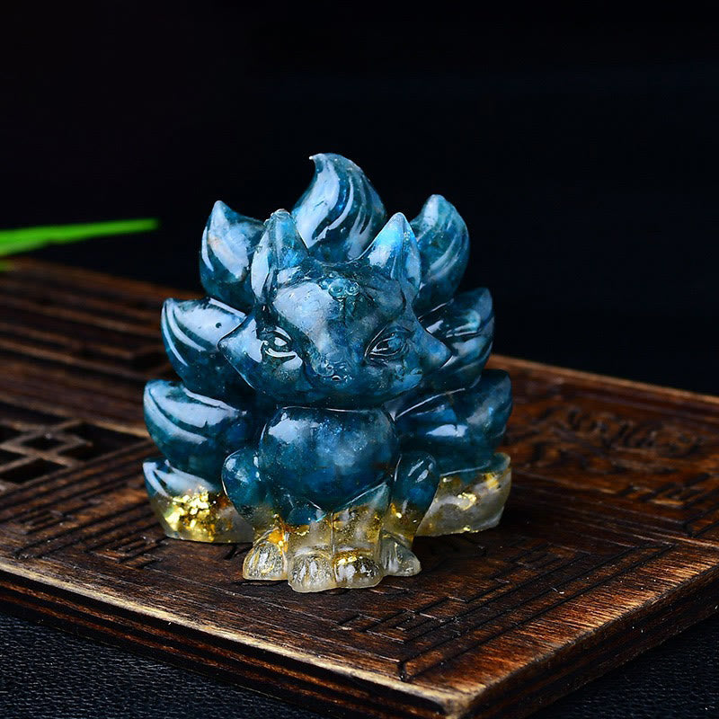 Buddha Stones天然石各種 クリスタル ストロベリークォーツ アメジスト 九尾の狐 守護 家の装飾 - アパタイト 5.5×4.5×5.5cm - image 45