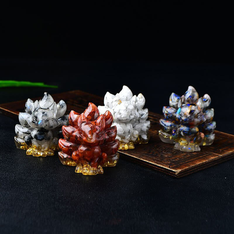 Buddha Stones天然石各種 クリスタル ストロベリークォーツ アメジスト 九尾の狐 守護 家の装飾 - image 57