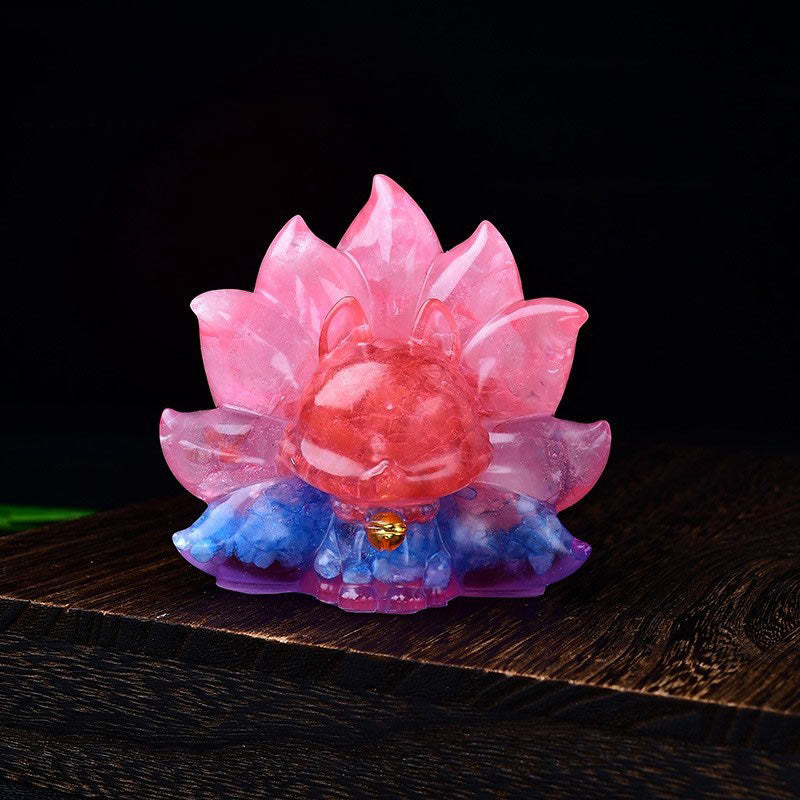 Buddha Stones小型 各種石 ピンククリスタル シトリン アメジスト 九尾の狐 温もりのある室内装飾