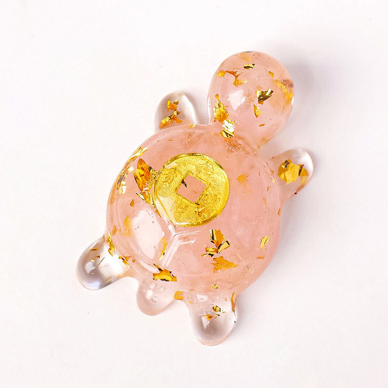 Buddha Stones小 各種 クリスタル グリーン アベンチュリン アメジスト タートル 銅貨 幸運 室内装飾 - ピンククリスタル 5×3cm - image 4