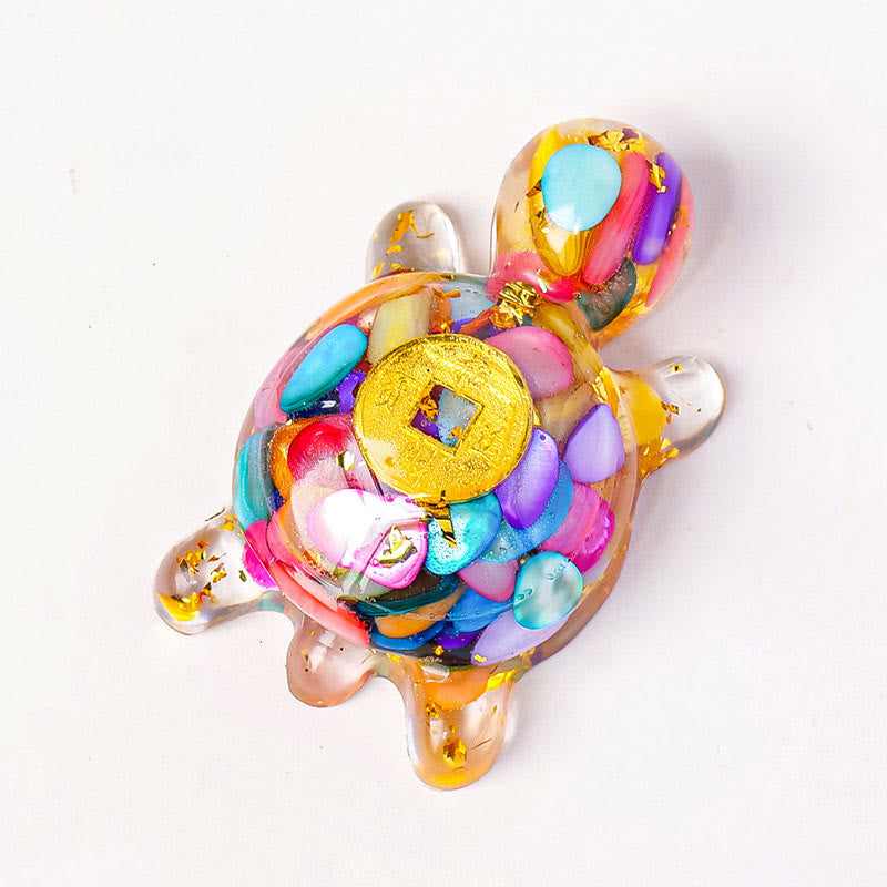 Buddha Stones小 各種 クリスタル グリーン アベンチュリン アメジスト タートル 銅貨 幸運 室内装飾 - カラフルなシェル 5×3cm - image 17