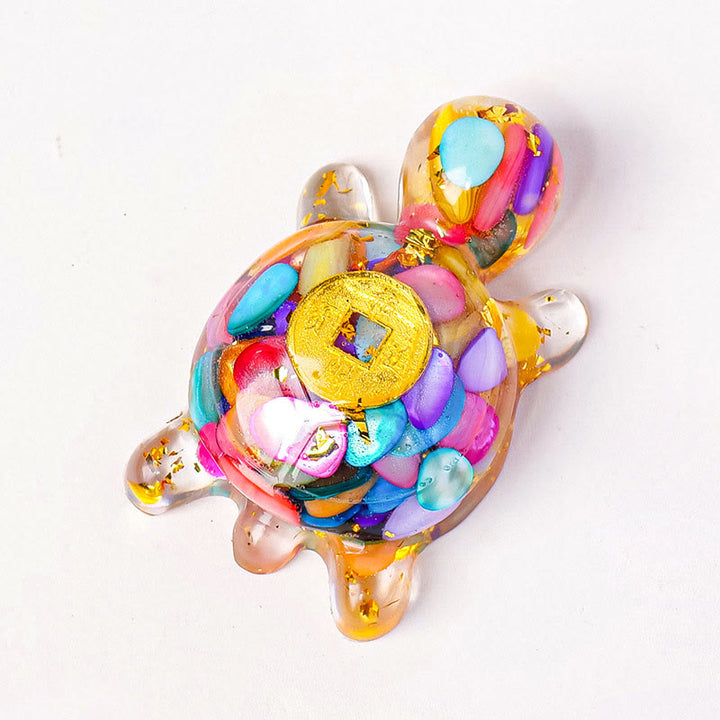 Buddha Stones小 各種 クリスタル グリーン アベンチュリン アメジスト タートル 銅貨 幸運 室内装飾 - カラフルなシェル 5×3cm - image 17