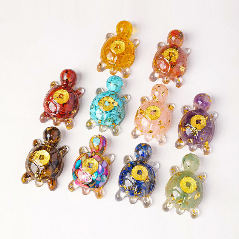 Buddha Stones小 各種 クリスタル グリーン アベンチュリン アメジスト タートル 銅貨 幸運 室内装飾 - image 23