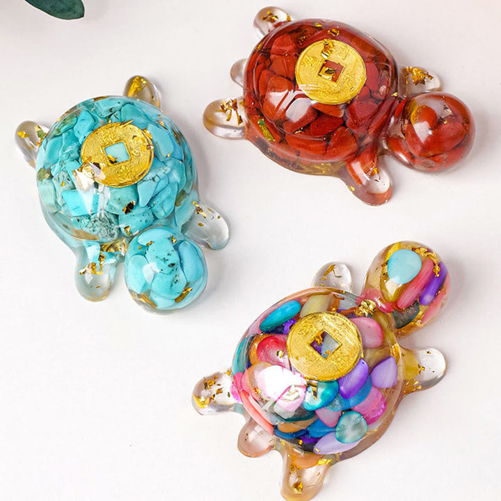 Buddha Stones小 各種 クリスタル グリーン アベンチュリン アメジスト タートル 銅貨 幸運 室内装飾 - image 24