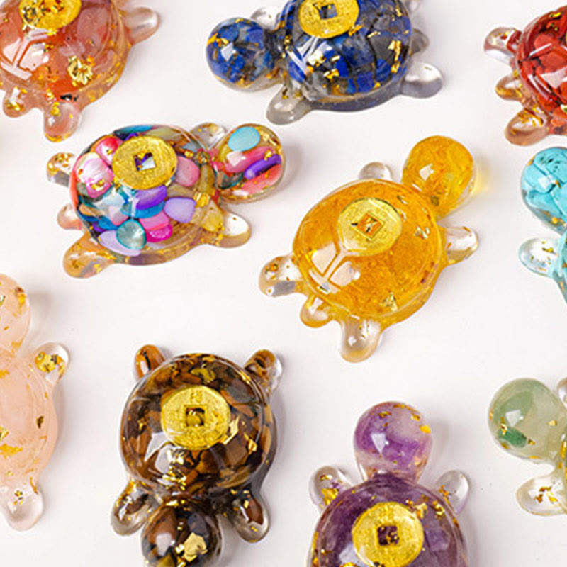 Buddha Stones小 各種 クリスタル グリーン アベンチュリン アメジスト タートル 銅貨 幸運 室内装飾 - image 25