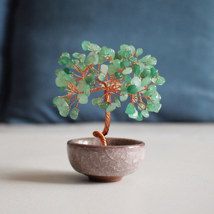 Buddha Stones各種クリスタルシトリンアメジストグリーンアベンチュリンツリー繁栄ホームデコレーション - グリーンアベンチュリン 6-7×10cm - ギフトボックス - image 4