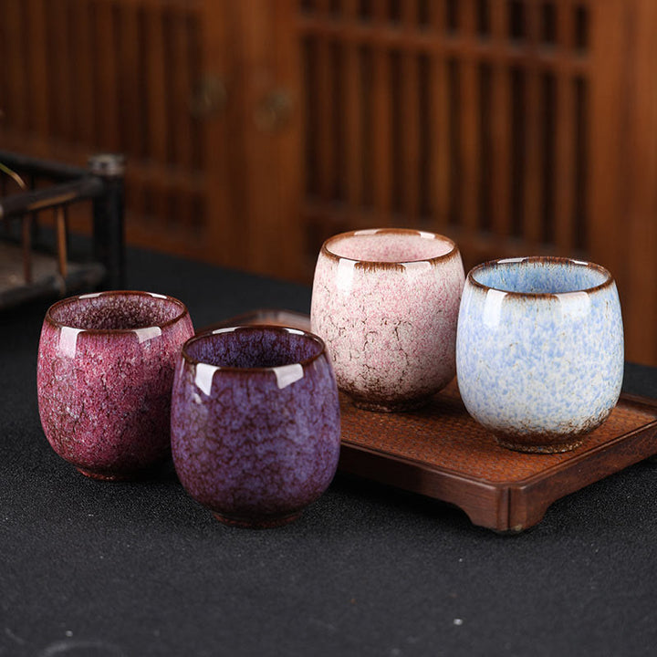 Buddha Stones手作りの小さな中国建展窯変陶器ティーカップカンフーティーカップ150ml