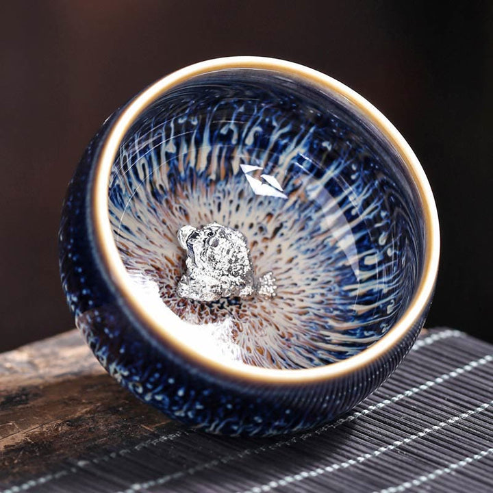 Buddha Stones手作り 中国 建禅 鯉 蓮 龍 鳳凰 12干支 陶器 ティーカップ カンフー ティーカップ 70ml