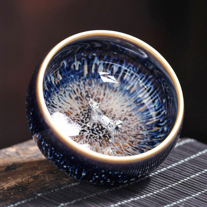 Buddha Stones手作り 中国 建禅 鯉 蓮 龍 鳳凰 12干支 陶器 ティーカップ カンフー ティーカップ 70ml - 犬 7.2cm*4.2cm*70ml - image 25