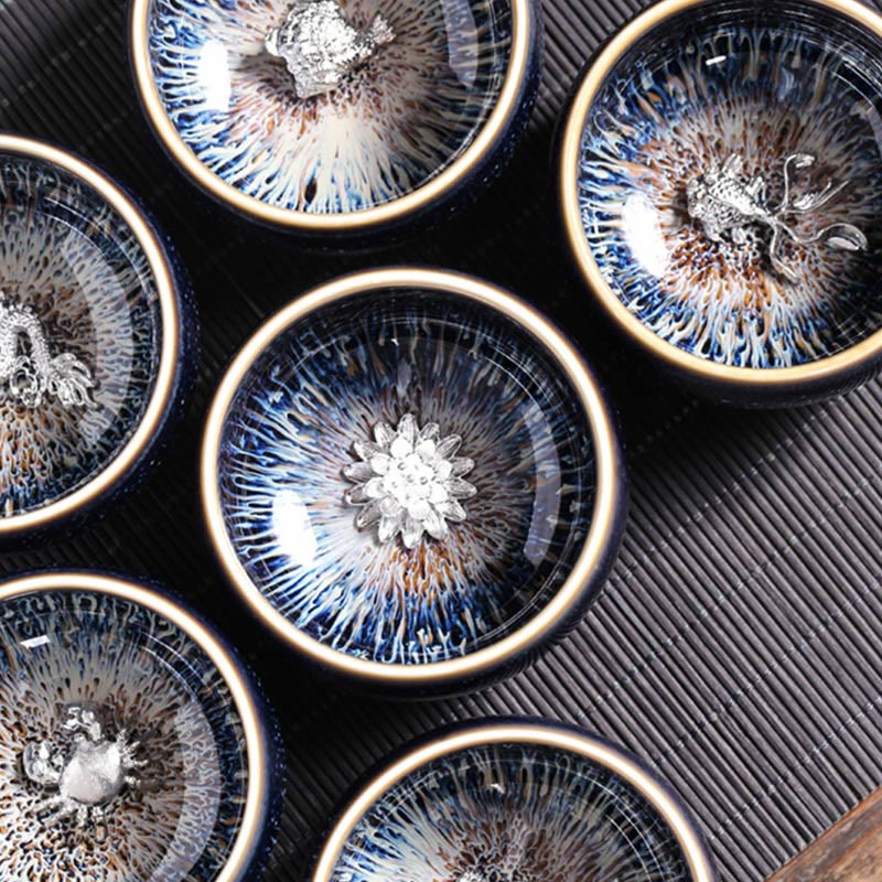 Buddha Stones手作り 中国 建禅 鯉 蓮 龍 鳳凰 12干支 陶器 ティーカップ カンフー ティーカップ 70ml - image 29