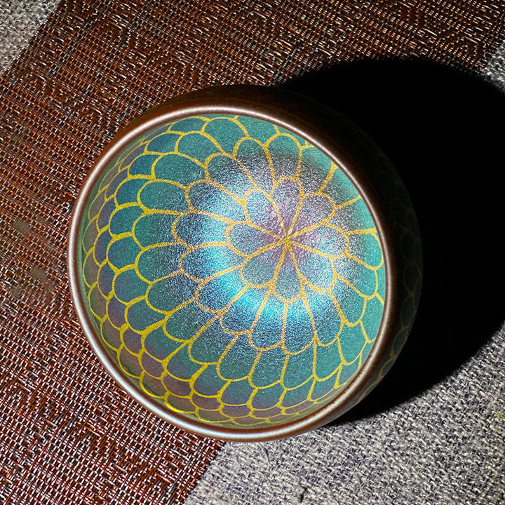 Buddha Stones手作り中国Jianzhan蓮の花のパターンセラミックティーカップカンフーティーカップ150ml