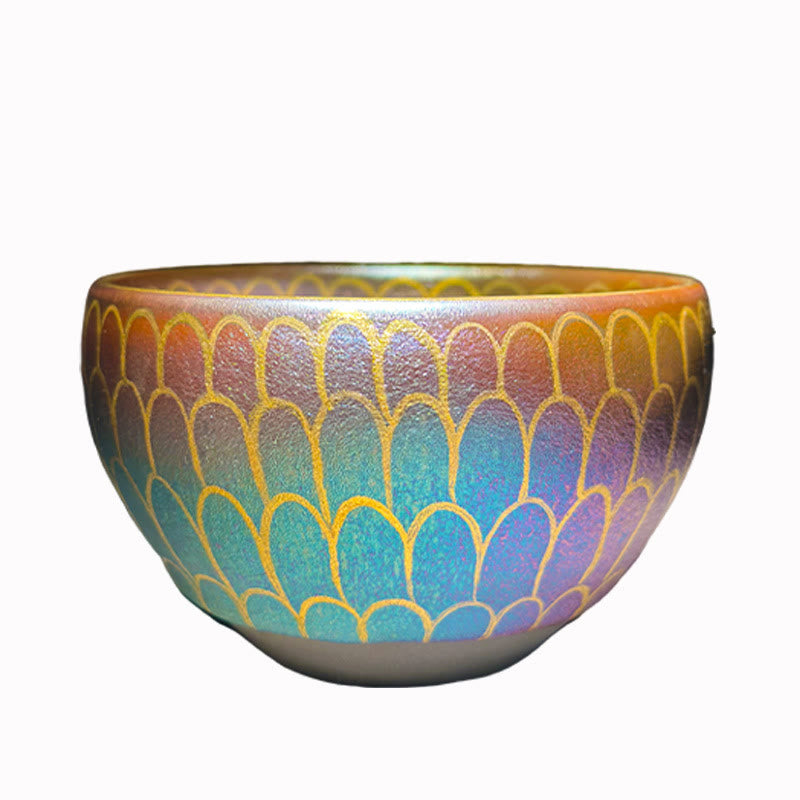 Buddha Stones手作り中国Jianzhan蓮の花のパターンセラミックティーカップカンフーティーカップ150ml