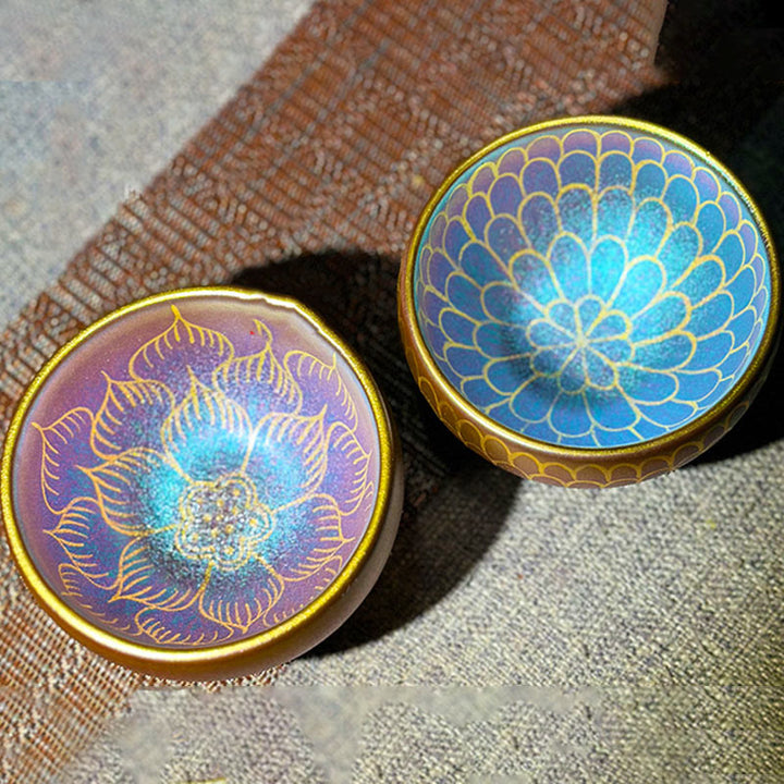 Buddha Stones手作り中国Jianzhan蓮の花のパターンセラミックティーカップカンフーティーカップ150ml