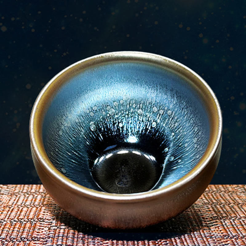 Buddha Stones手作り中国製Jianzhan油滴スポットパターンセラミックティーカップ天目カンフーティーカップ150ml - image 2