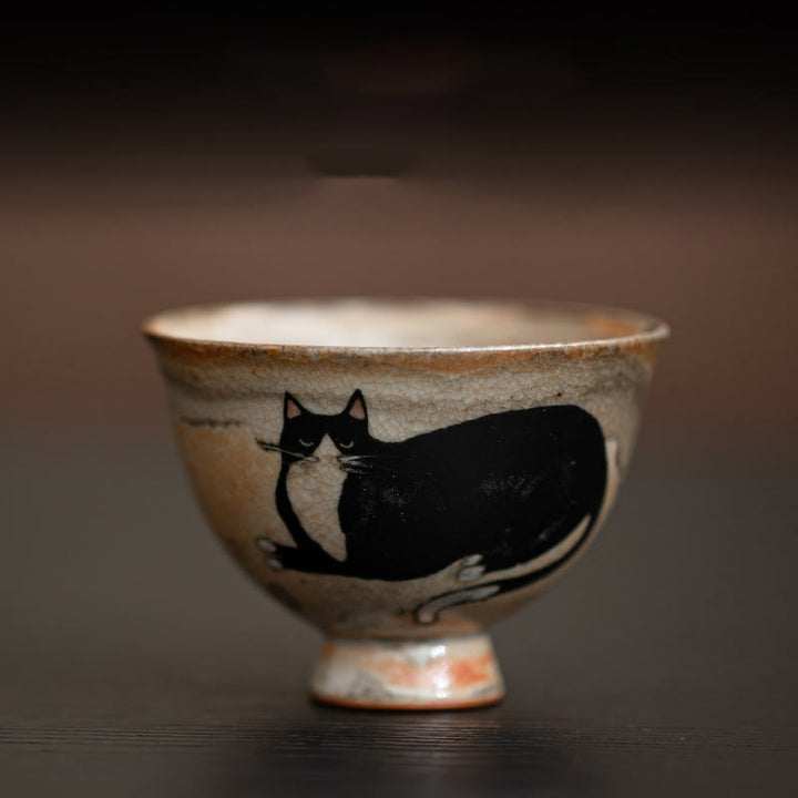 Buddha Stones小さくてかわいい猫のティーカップ カンフーティーカップ 60ml - 座っている猫 6.5cm*4.7cm*60ml - image 7