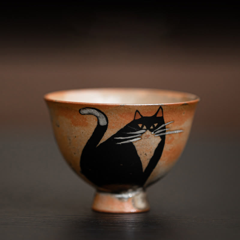 Buddha Stones小さくてかわいい猫のティーカップ カンフーティーカップ 60ml - 猫の視線 6.5cm×4.7cm×60ml - image 10