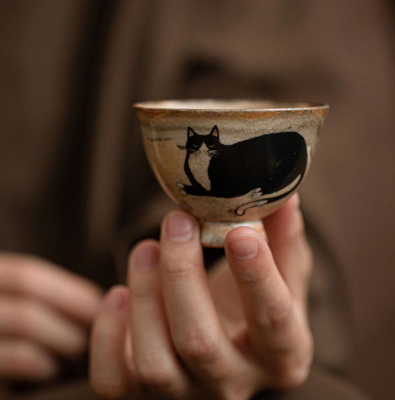 Buddha Stones小さくてかわいい猫のティーカップ カンフーティーカップ 60ml - image 9