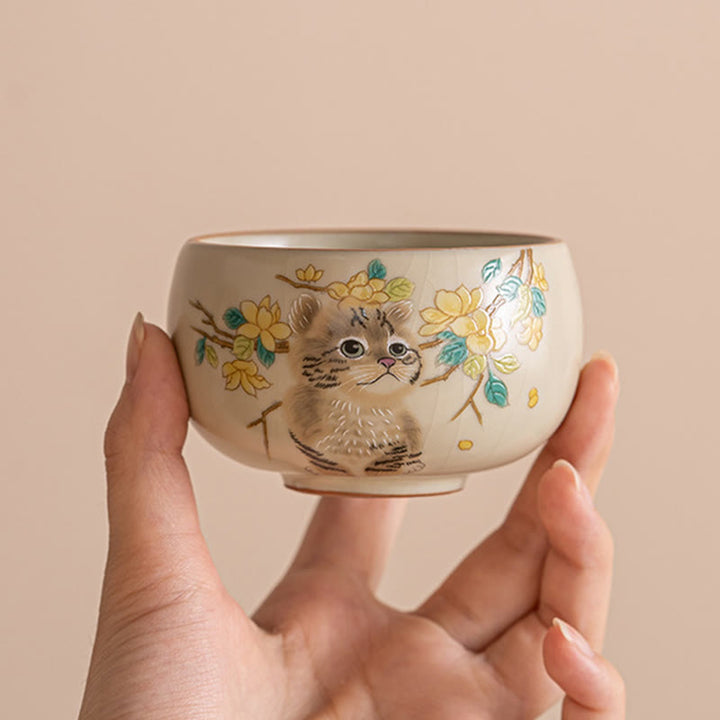 Buddha Stones、かわいい猫、黄色い花、ウサギのティーカップ、カンフーティーカップ - image 7