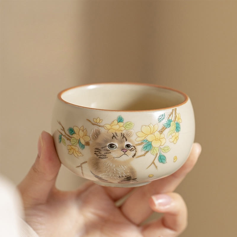 Buddha Stones、かわいい猫、黄色い花、ウサギのティーカップ、カンフーティーカップ - image 8