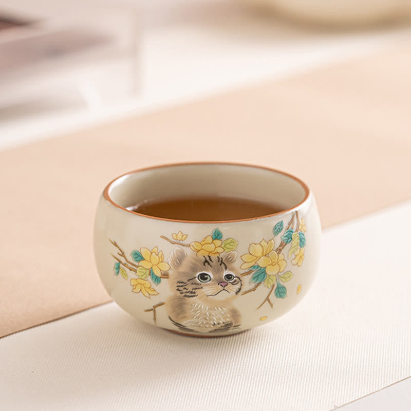 Buddha Stones、かわいい猫、黄色い花、ウサギのティーカップ、カンフーティーカップ - image 11