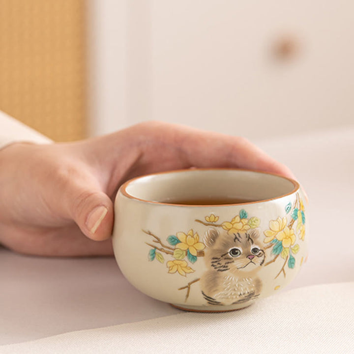 Buddha Stones、かわいい猫、黄色い花、ウサギのティーカップ、カンフーティーカップ - image 10