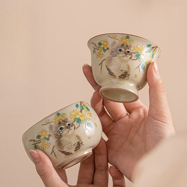 Buddha Stones、かわいい猫、黄色い花、ウサギのティーカップ、カンフーティーカップ - image 15