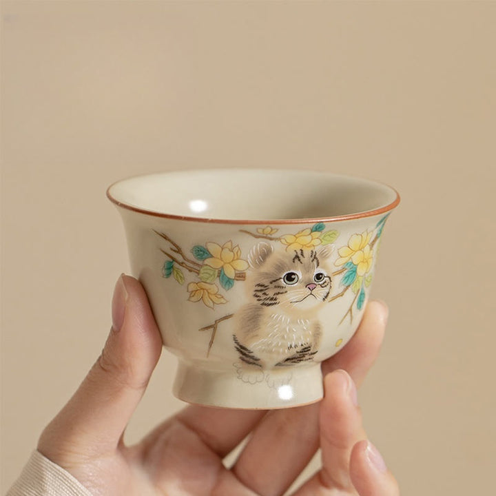 Buddha Stones、かわいい猫、黄色い花、ウサギのティーカップ、カンフーティーカップ - image 14
