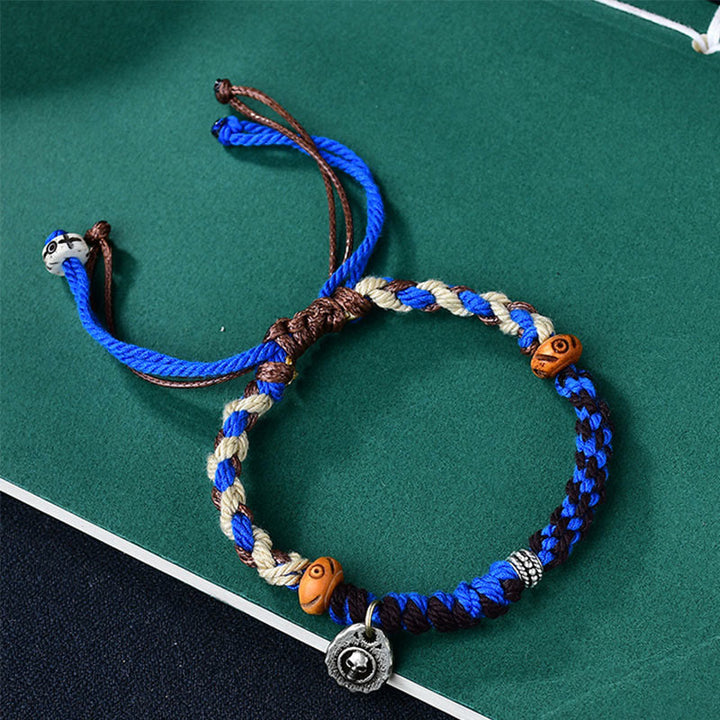 Buddha Stonesチベット手編みガルーダ紐幸運ブレスレット