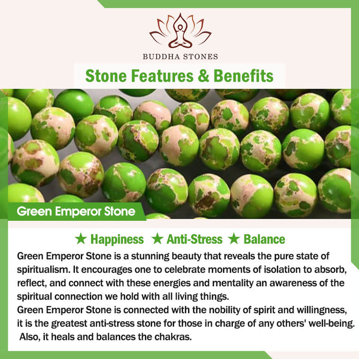 Buddha Stones天然皇帝石 水滴 葉っぱ型幸せのイヤリング - image 4