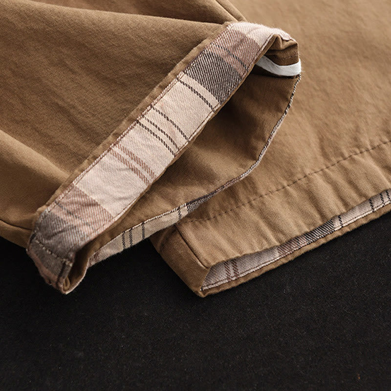 Buddha Stonesカジュアル 無地 パッチカフデザイン レディース コットン ハーレム クロップドパンツ ポケット付き - image 5