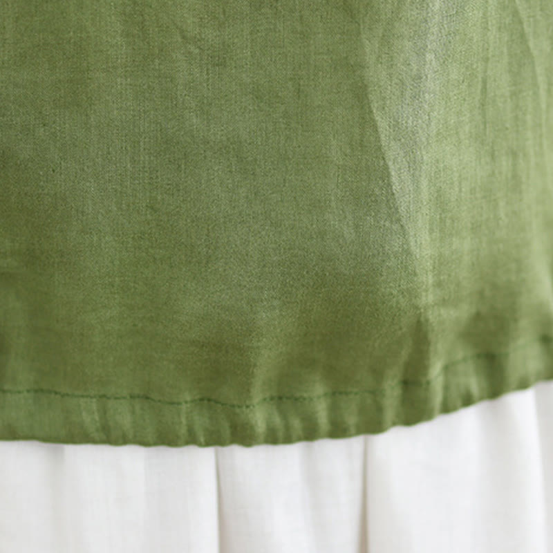 Buddha Stonesサマーフリルデザイン ドローストリング クルーネック コットンリネン レディース ノースリーブベスト - image 12