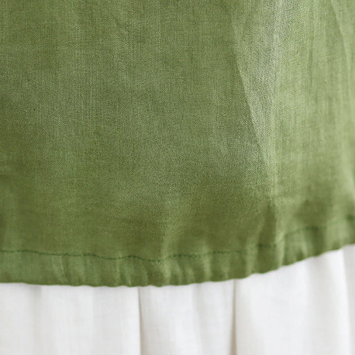 Buddha Stonesサマーフリルデザイン ドローストリング クルーネック コットンリネン レディース ノースリーブベスト - image 12